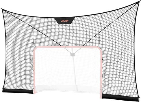 VEVOR Hockey Net Backstop، 12x7 قدم شبكة دعم الهوكي المتينة مع تغطية ممتدة، معدات تدريب خفيفة الوزن ومحمولة في الفناء الخلفي، سهلة التجميع، للشباب البالغين (الشبكة فقط) in Kuwait