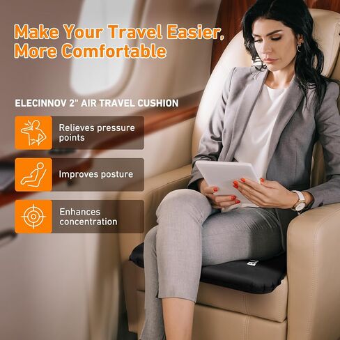 Inflatable Seat Cushion, Self Inflating Memory Foam Portable Stadium Seat Cushions for Bleachers Lightweight Camping Comfort Airplane Cushion for Long Flights Outdoor Events in Kuwait