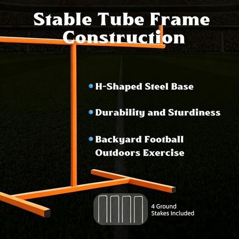 Adjustable Football Field Goal Post - 8' x 6' Steel Frame, Stable Tube Frame Construction, Height Adjustable for Backyard Football Training, for Youth & Adult Players in Kuwait