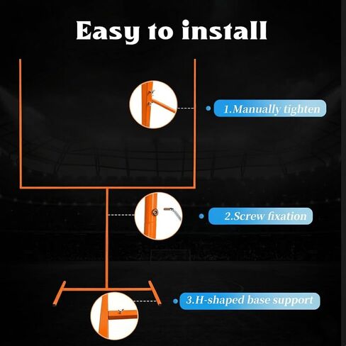 Adjustable Football Field Goal Post - 8' x 6' Steel Frame, Stable Tube Frame Construction, Height Adjustable for Backyard Football Training, for Youth & Adult Players in Kuwait