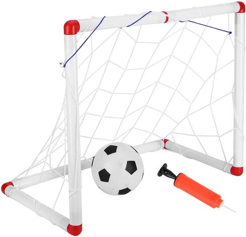 Kids Soccer Goal Net Football Goal Post Indoor Outdoor Sports Soccer Goals for Children Ages 4-6 with Ball and Accessories Lightweight Safe Plastic in Kuwait