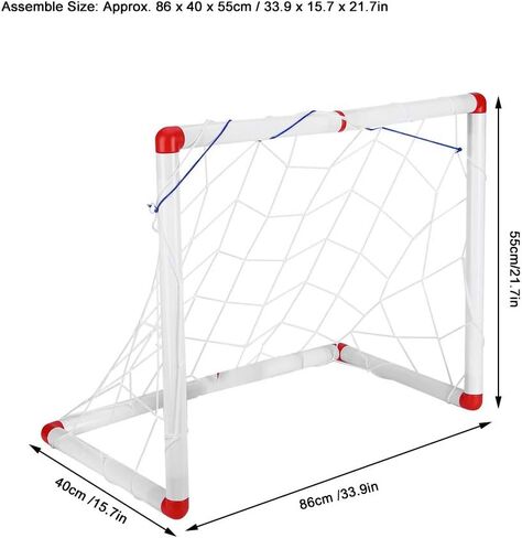 Kids Soccer Goal Net Football Goal Post Indoor Outdoor Sports Soccer Goals for Children Ages 4-6 with Ball and Accessories Lightweight Safe Plastic in Kuwait