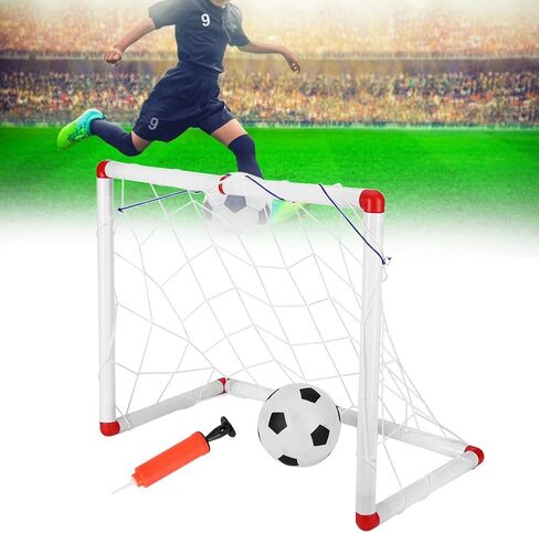 Kids Soccer Goal Net Football Goal Post Indoor Outdoor Sports Soccer Goals for Children Ages 4-6 with Ball and Accessories Lightweight Safe Plastic in Kuwait