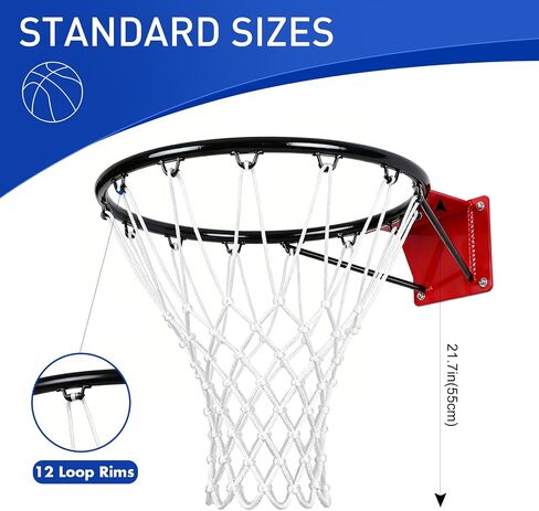 REGUICORP Heavy Duty Basketball Net Replacement, 12 Loops Premium Basketball Hoop Net, All Weather Anti Whip Nets for Indoor or Outdoor, Professional Basketball Accessories in Kuwait