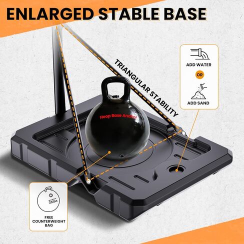 32 Inch Portable Basketball Hoop, Adjustable 4.1–8.5FT Height, Outdoor Basketball Goal with Fillable Base & Weight Bag for Kids Teens Backyard in Kuwait