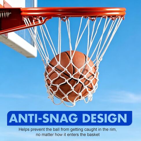 REGUICORP Heavy Duty Basketball Net Replacement, 12 Loops Premium Basketball Hoop Net, All Weather Anti Whip Nets for Indoor or Outdoor, Professional Basketball Accessories in Kuwait