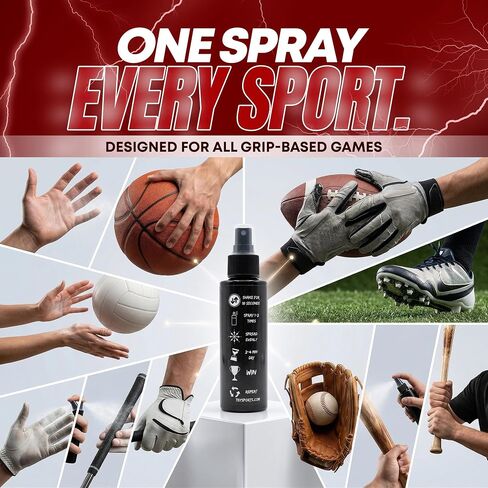 Ballers Choice Advanced Grip Spray - Multi-Sport Traction | Elite Sticky Spray for Football Gloves, Basketball Shoes, Golf & Baseball, Pro Bat Tack & Stick Grip for Max Traction in Saudi Arabia