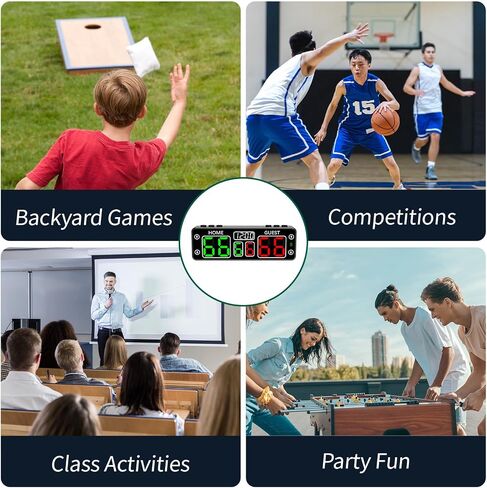 YZ LED Digital Scoreboard with Timer, Rechargeable Electronic Score Keeper, Portable Mini Scoreboard for Cornhole, Pickleball, Basketball, Volleyball,Ping Pong, Backyard Games& Family Game Night in Kuwait