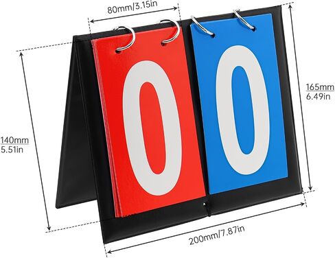 Flip Scoreboard 2-Digit – 6.3x7.9 Inch Portable Score Keeper with Large Numbers, PU Leather & Metal, for Basketball, Volleyball, Table Tennis, Cornhole, Board Games, Schools & Recreational Activities in Kuwait