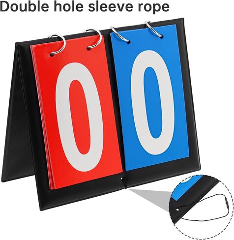 Flip Scoreboard 2-Digit – 6.3x7.9 Inch Portable Score Keeper with Large Numbers, PU Leather & Metal, for Basketball, Volleyball, Table Tennis, Cornhole, Board Games, Schools & Recreational Activities in Kuwait