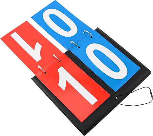 Flip Scoreboard 2-Digit – 6.3x7.9 Inch Portable Score Keeper with Large Numbers, PU Leather & Metal, for Basketball, Volleyball, Table Tennis, Cornhole, Board Games, Schools & Recreational Activities in Kuwait
