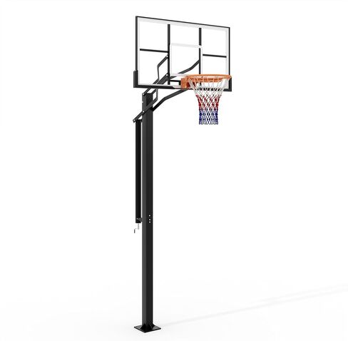 In Ground Basketball Hoops Outdoor, 7.5-10FT Adjustable Height Basketball Goal System, 55 Inch Shatterproof Backboard, Solid Steel Rim for Kids Youth Adults, Backyard, Driveway in Kuwait