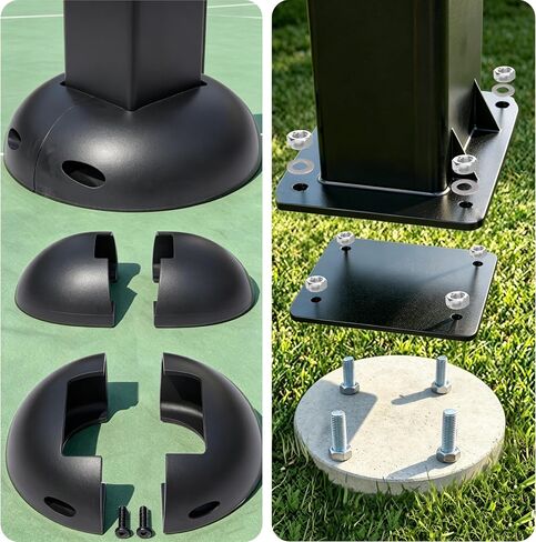55" In-Ground Basketball Hoop System, Tempered Glass Backboard Outdoor Basketball Goal, Heavy-Duty Steel Pole with Adjustable Rim Height, Professional Basketball Hoop for Driveway Backyard in Kuwait
