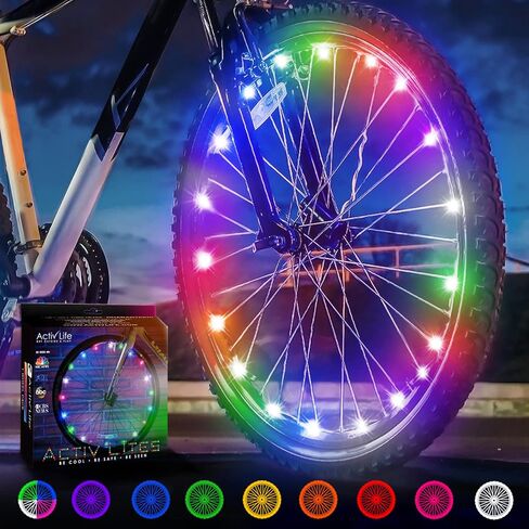 مصابيح عجلة الدراجة LED من Activ Life مع البطاريات متضمنة! احصل على 100% أكثر سطوعًا ورؤية من جميع الزوايا للحصول على أقصى درجات السلامة والأناقة (عبوة إطار واحدة) in Kuwait