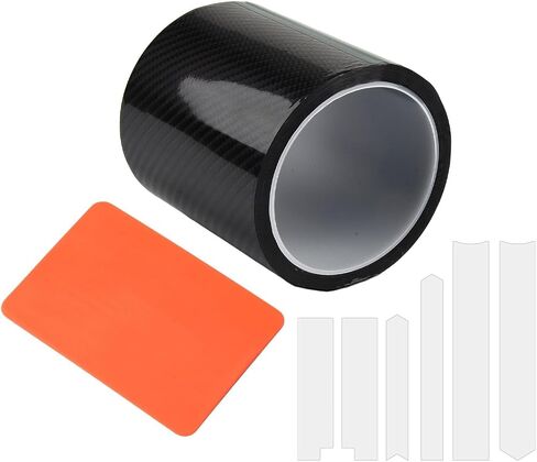 شريط إطار دراجة 300 سم بنمط ألياف الكربون، طلاء شريط لاصق PVC وPMMA رفيع 0.6 مم، ملصق مضاد للخدش لدراجات الطريق، أسود 3K (شبه شفاف 3K) in Kuwait