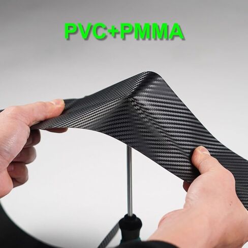 شريط إطار دراجة 300 سم بنمط ألياف الكربون، طلاء شريط لاصق PVC وPMMA رفيع 0.6 مم، ملصق مضاد للخدش لدراجات الطريق، أسود 3K (شبه شفاف 3K) in Kuwait