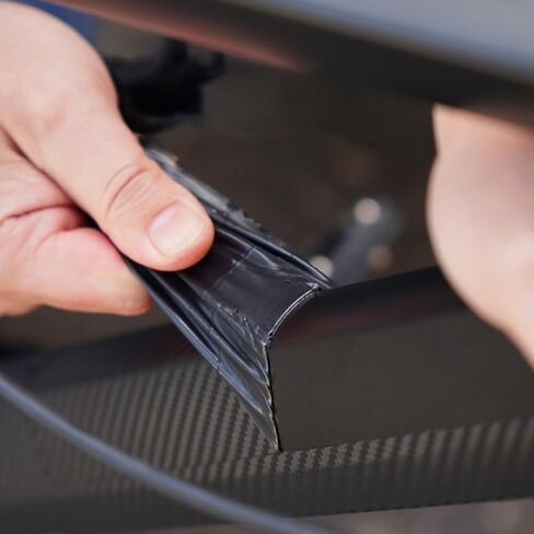 شريط إطار دراجة 300 سم بنمط ألياف الكربون، طلاء شريط لاصق PVC وPMMA رفيع 0.6 مم، ملصق مضاد للخدش لدراجات الطريق، أسود 3K (شبه شفاف 3K) in Kuwait