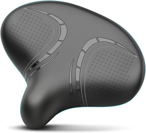 BLUEWIND Oversized Bike Seat, Wide Bicycle Saddle Novel Backrest Design for Electric Bike, Universal Fit Exercise Bike or Road Stationary Bike Seat Cushion for Men & Women in Kuwait