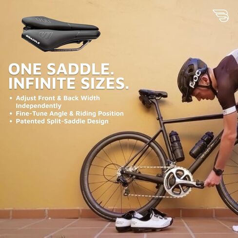 BiSaddle Hurricane Bike Saddle - Adjustable Split Saddle - Short Nose Road Bike Seat for Men & Women - Tri, Gravel, XC & MTB Saddles - Comfort Fit, 100-175mm in Kuwait