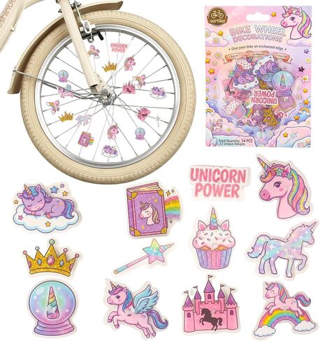 Bike Wheel Spoke Decorations for Kids, 24 Pcs Clip-On Bicycle Spoke Decorations, Cute Colorful Bike Accessories for Girls Boys, Easy Snap-On Spoke Beads, Gifts for Kids, Fits Most Bikes in Kuwait