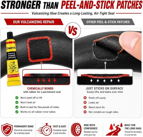 Bike Tire Repair Kit 80 PCS, Flat Tire Repair Kit with 54 Patches, 4 Vulcanizing Glue Tubes, Tire Levers & Valve Core Tools for Bikes, E-Bikes, Scooters & Inner Tube Repairs in Kuwait