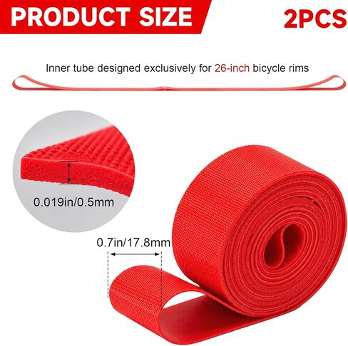 2 Pack Bicycle Rim Liner Rim Tape 26 Inch Bike Rim Strip, High Pressure & Puncture Resistant Tire Liner for Inner Tube Protection, Fits Mountain & Road Bikes, PVC Rim Protector in Kuwait