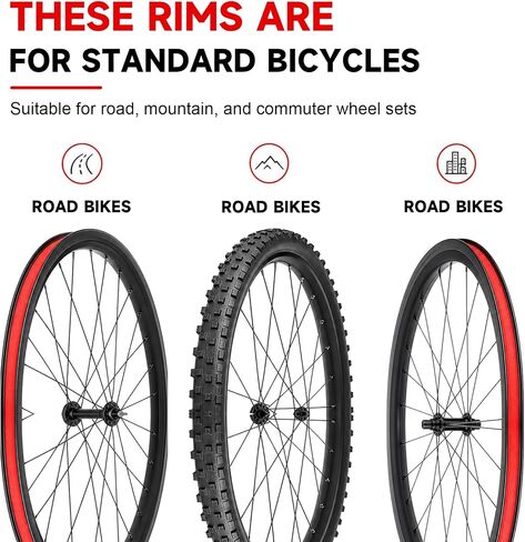 2 Pack Bicycle Rim Liner Rim Tape 26 Inch Bike Rim Strip, High Pressure & Puncture Resistant Tire Liner for Inner Tube Protection, Fits Mountain & Road Bikes, PVC Rim Protector in Kuwait