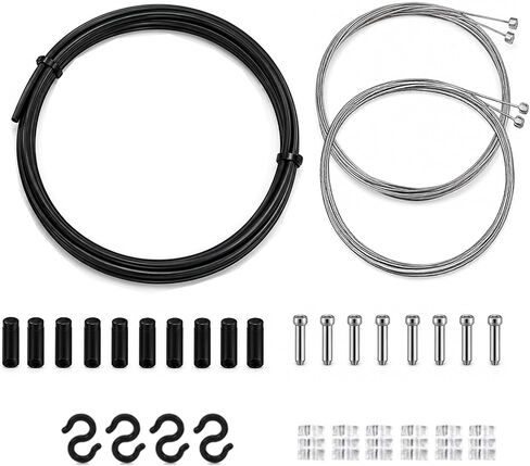 Bike Shifter Cable Kit – 30PCS Complete Set, High-Tensile Galvanized Steel Wires, 4pcs (1.55m/2.1m) + 2m Housing, Universal Gear Cable Replacement for MTB, Road, BMX & Folding Bikes | Everything Needed for Easy Gear Cable Replacement with Beginner Friendl in Kuwait