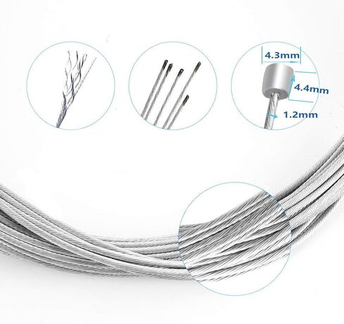Bike Shifter Cable Kit – 30PCS Complete Set, High-Tensile Galvanized Steel Wires, 4pcs (1.55m/2.1m) + 2m Housing, Universal Gear Cable Replacement for MTB, Road, BMX & Folding Bikes | Everything Needed for Easy Gear Cable Replacement with Beginner Friendl in Kuwait