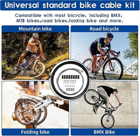 Bike Shifter Cable Kit – 30PCS Complete Set, High-Tensile Galvanized Steel Wires, 4pcs (1.55m/2.1m) + 2m Housing, Universal Gear Cable Replacement for MTB, Road, BMX & Folding Bikes | Everything Needed for Easy Gear Cable Replacement with Beginner Friendl in Kuwait