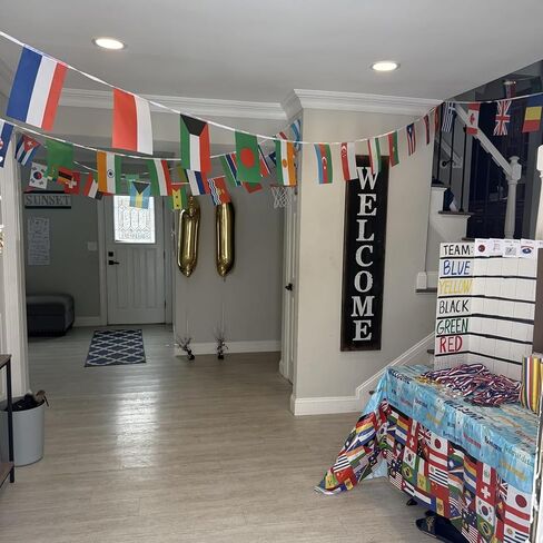 48 Countries Flag for World Cup 2026 Decorations,World Cup Banner String Flag Set, Double Sided Nylon International Flags String, Soccer World Cup Party Decorations for Bar, Home, Sports Events in Kuwait