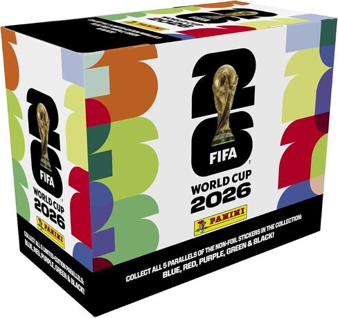 2026 Panini FIFA World Cup Sticker Box – 25 Sticker Packs – Includes Amazon Parallel Inserts – Official Tournament Collection in Kuwait