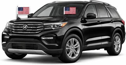 American Flag Suction Cup Car Mount 2 Pack, 8x5 Inch Diplomat USA Flags for Sports Cars, Parades, Festivals, Patriotic Celebrations in Kuwait