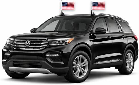 American Flag Suction Cup Car Mount 2 Pack, 8x5 Inch Diplomat USA Flags for Sports Cars, Parades, Festivals, Patriotic Celebrations in Kuwait