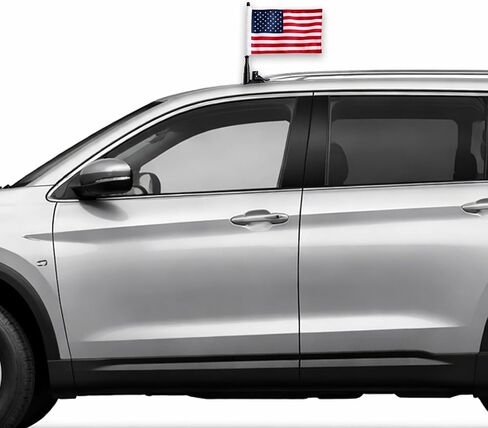 American Flag Suction Cup Car Mount 2 Pack, 8x5 Inch Diplomat USA Flags for Sports Cars, Parades, Festivals, Patriotic Celebrations in Kuwait