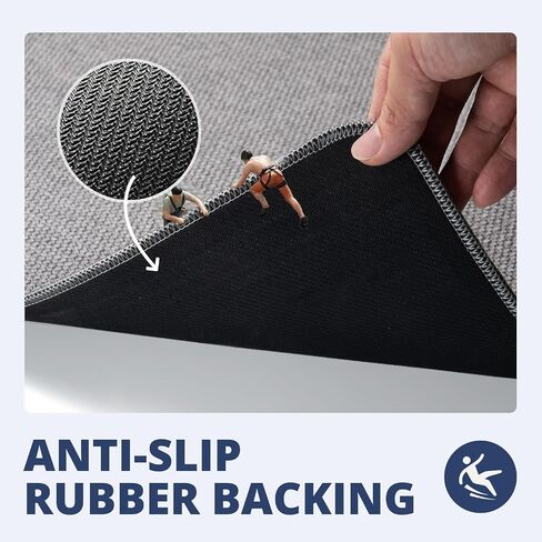 Bathroom Rugs Sets 2 Piece, Thin Bath Mat & U-Shaped Contour Toilet Rug Absorbent Quick Dry, Machine Washable, Non Slip Low Pile Bath Mats for Bathroom/Tub/Sink/Shower (27"x17" Plus 24"x20" U, Grey) in Kuwait