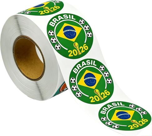 500Pcs Brazil World Cup Sticker Labels, Waterproof Soccer Stickers, 1 Inch Self Adhesive Sealing Decals, for Envelope Seals, Gift Bags Packaging, Water Bottles(Brazil) in Saudi Arabia