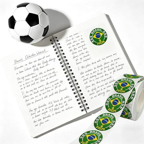 500Pcs Brazil World Cup Sticker Labels, Waterproof Soccer Stickers, 1 Inch Self Adhesive Sealing Decals, for Envelope Seals, Gift Bags Packaging, Water Bottles(Brazil) in Saudi Arabia