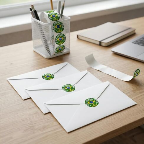 500Pcs Brazil World Cup Sticker Labels, Waterproof Soccer Stickers, 1 Inch Self Adhesive Sealing Decals, for Envelope Seals, Gift Bags Packaging, Water Bottles(Brazil) in Saudi Arabia