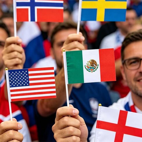 علم 48 دولة لكأس العالم 2026، زينة علم صغيرة محمولة باليد لأحداث كرة القدم، والحانة، والفصول الدراسية، والحفلات المنزلية والتجمعات الرياضية الخارجية in Kuwait