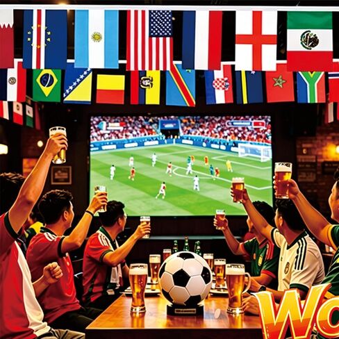 48 Countries Flags Banner Dercoations for 2026 World Cup, Small Mini Hanging String Garland Bunting, Football Events, Pub, Classroom, Home Party, Outdoor Sports 50 Feet in Kuwait