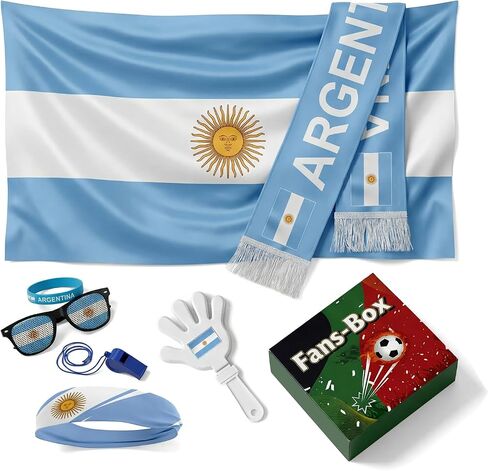 Soccer Fan Gear Set 2026-7 Piece Game Day Kit with Flag, Scarf, Glasses, Whistle, Clapper, Wristband & Headband in Gift Box - Watch Party & Stadium Essentials for Canada in Kuwait