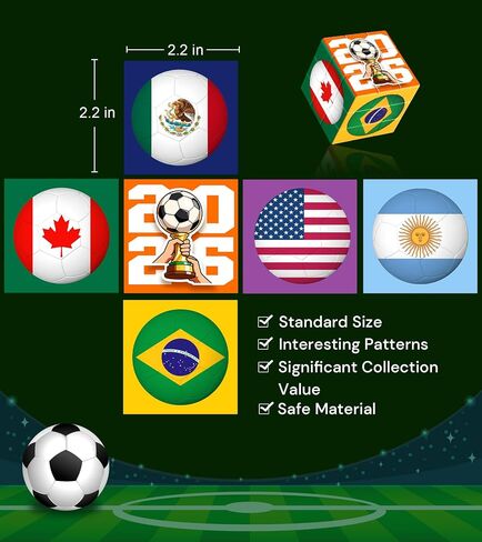 لغز مكعب 3×3 تحت عنوان كأس العالم لكرة القدم 2026، لعبة لغز الدماغ للاحتفال برياضات كرة القدم، ديكور لا يُنسى لمحبي الرياضة in Kuwait