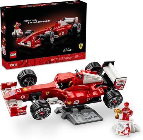 LEGO Icons Ferrari F2004 & Michael Schumacher Building Set for Adults, Ages 18+ - Ferrari F1 Bedroom, Home Office, Desk Decor - Gift Ideas for Men, Women & Fans - 11375 in Kuwait