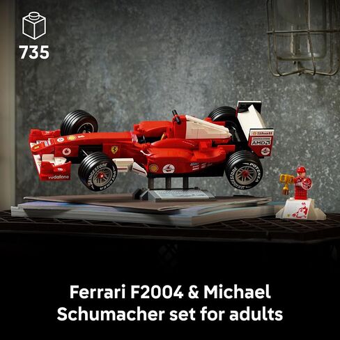 LEGO Icons Ferrari F2004 & Michael Schumacher Building Set for Adults, Ages 18+ - Ferrari F1 Bedroom, Home Office, Desk Decor - Gift Ideas for Men, Women & Fans - 11375 in Kuwait