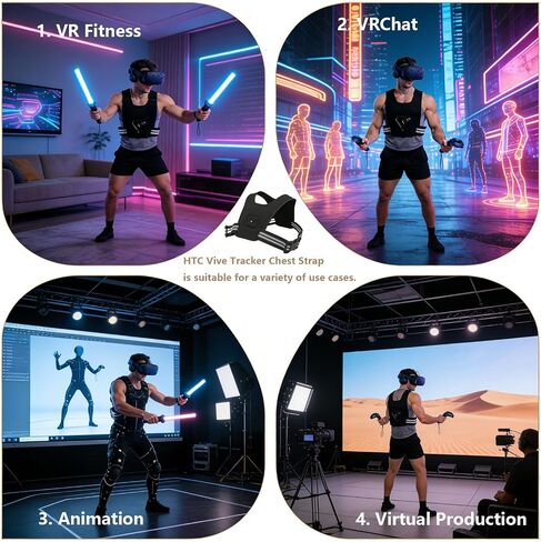 حزام صدر قابل للتعديل لجهاز HTC Vive Tracker 1.0 2.0 3.0 Ultimate & Tundra Tracker، حزام تثبيت آمن لتتبع الجسم VR من أجل VRChat وألعاب اللياقة البدنية والإنتاج الافتراضي in Kuwait