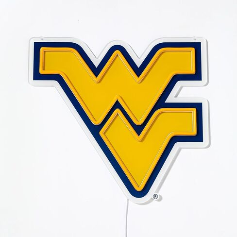 لافتة مضيئة LED مرخصة رسميًا من NCAA West Virginia Mountaineers، مقاس 15 بوصة عرض × 14.28 بوصة ارتفاع - مثالية للمعجبين والخريجين in Kuwait