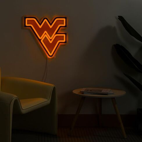 لافتة مضيئة LED مرخصة رسميًا من NCAA West Virginia Mountaineers، مقاس 15 بوصة عرض × 14.28 بوصة ارتفاع - مثالية للمعجبين والخريجين in Kuwait
