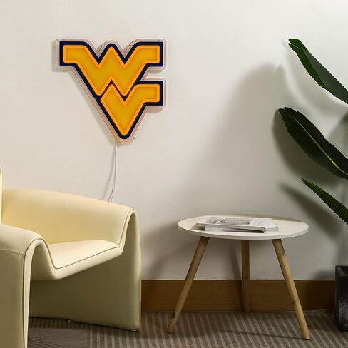 لافتة مضيئة LED مرخصة رسميًا من NCAA West Virginia Mountaineers، مقاس 15 بوصة عرض × 14.28 بوصة ارتفاع - مثالية للمعجبين والخريجين in Kuwait
