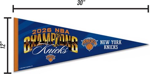Rico Industries NBA Basketball New York Knicks 2026 NBA Champions 12" x 30" Felt Wall Décor Pennant - Great for Home/Bed Room/Man Cave Décor in Kuwait